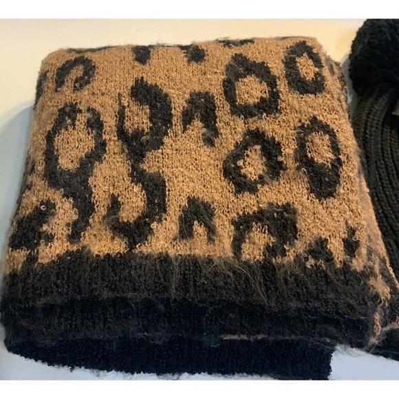 Steve Madden Accessories - Steve Madden Muffler Scarf & Hat Set Leopard Print NWT Soft Cozy Winter